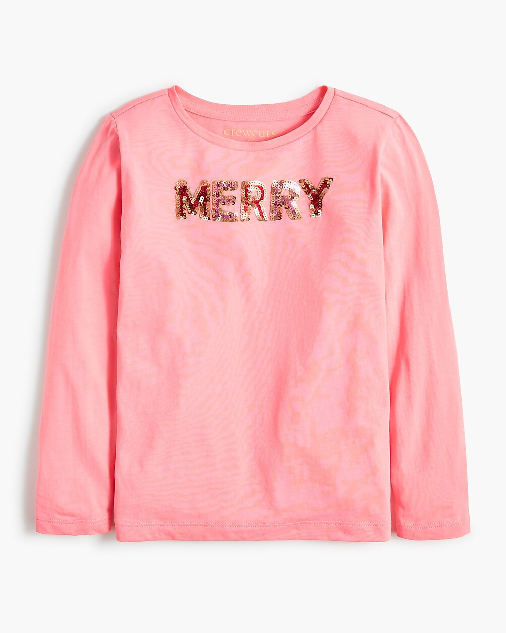 Girls' long-sleeve sequin "merry" graphic tee | J.Crew Factory
