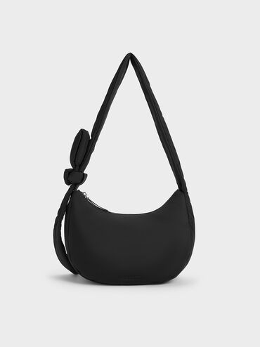 Delilah Nylon Knotted Hobo Bag
 - Noir | Charles & Keith US