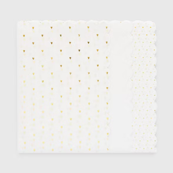White & Gold Scallop Gift Tissue 25ct - Sugar Paper™ | Target