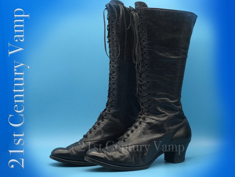 Victorian Edwardian Boots. 1900s. Antique. Leather. Laced. | Etsy (UK)