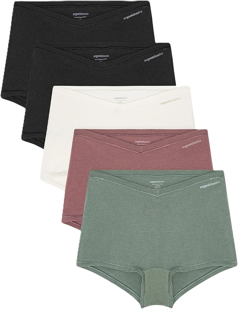 Organic Basics Women's Flex Organic Cotton Boyshort Underwear 5-pack | Amazon (US)