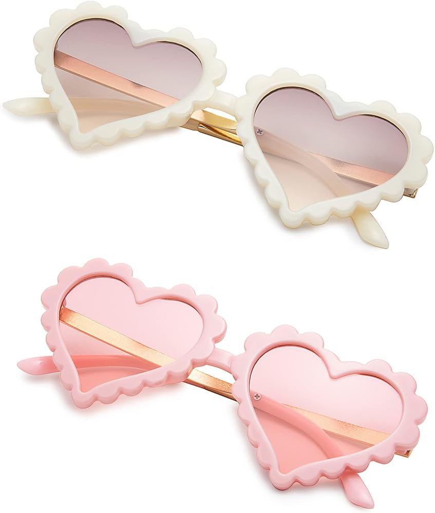 COASION Kids Heart Girls Sunglasses UV 400 Protection for Toddler Party Beach Shades Age 3-10 | Amazon (US)