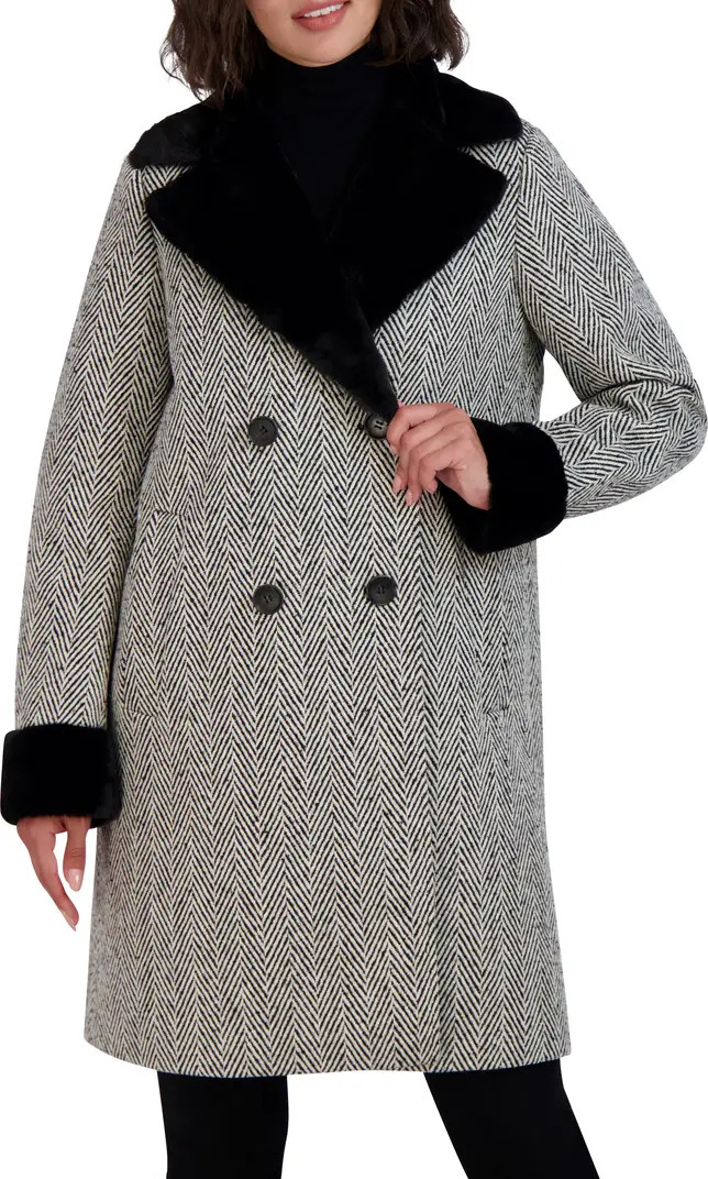 Tahari Laurie Faux Fur Trim Coat | Nordstromrack | Nordstrom Rack