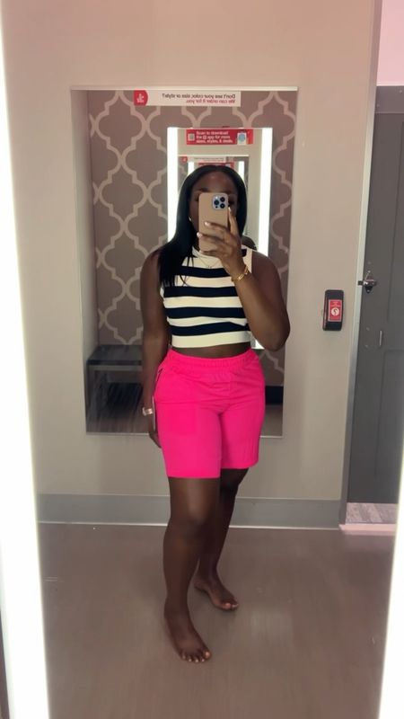 These pink shorts! Swishy type material and really cute! I grabbed a M, but clearly need a L - so I grabbed that. The elastic waist is perfect and of course I needed more room in the hips! Think statement shorts with, maybe, a bright colored top, too! 

#LTKstyletip #LTKxNSale #LTKbeauty