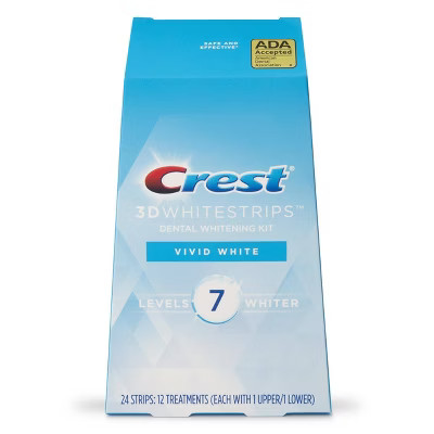 Crest 3D Whitestrips Vivid White Teeth Whitening Kit with Hydrogen Peroxide - 12 Treatments | Target