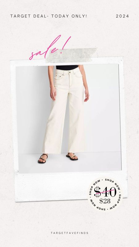 Wide leg cream denim jeans target deal find target style targetfavefinds 

#LTKsalealert #LTKfindsunder50 #LTKstyletip