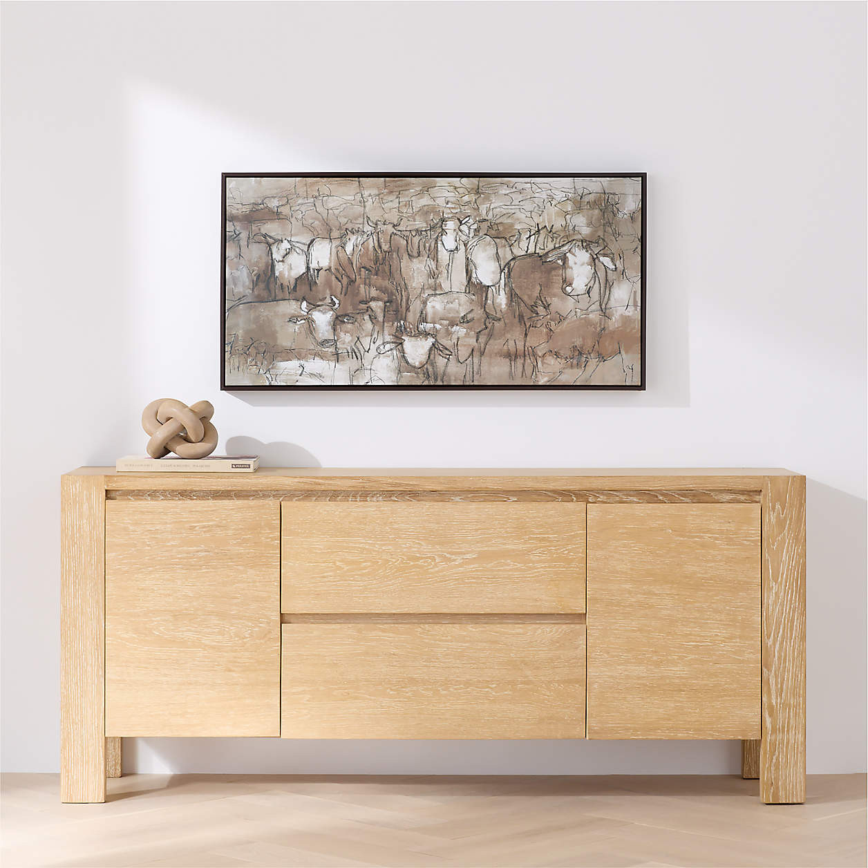 "Graze" by Kichael Bonofiglio 41" x 21" Framed Wall Art Print | Crate & Barrel | Crate & Barrel