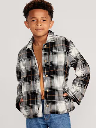 Soft-Brushed Flannel Sherpa-Lined Shacket for Boys | Old Navy (US)