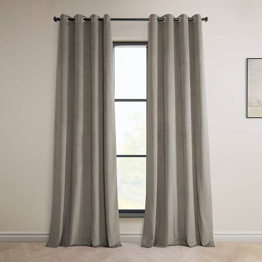 HPD Half Price Drapes VPYC-161209-108-GR Heritage Plush Velvet Grommet Curtain (1 Panel), 50 X 10... | Amazon (US)