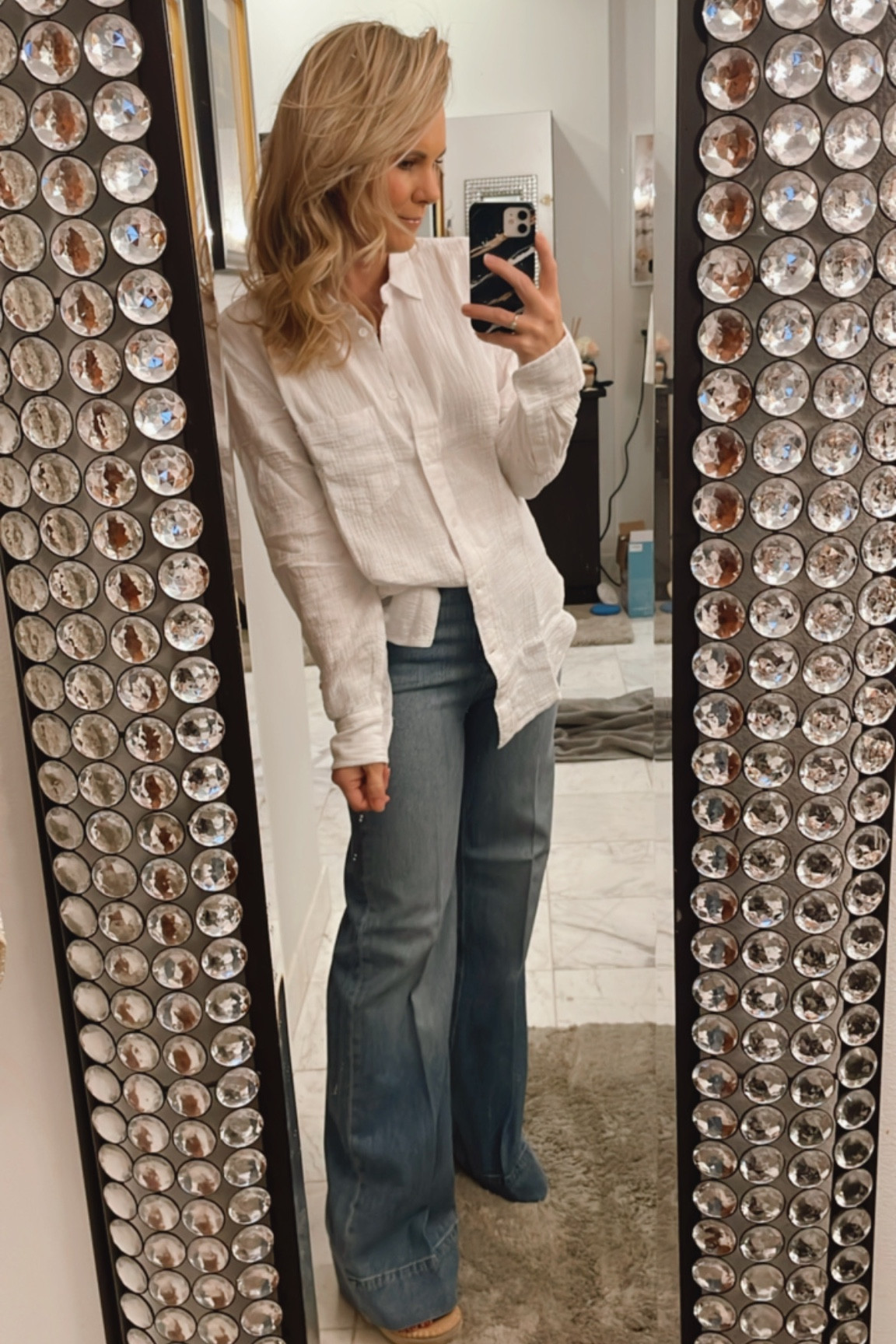 J crew sale on this top! So pretty size small 50% off - jeans also j crew 

#LTKstyletip #LTKsalealert #LTKfindsunder50