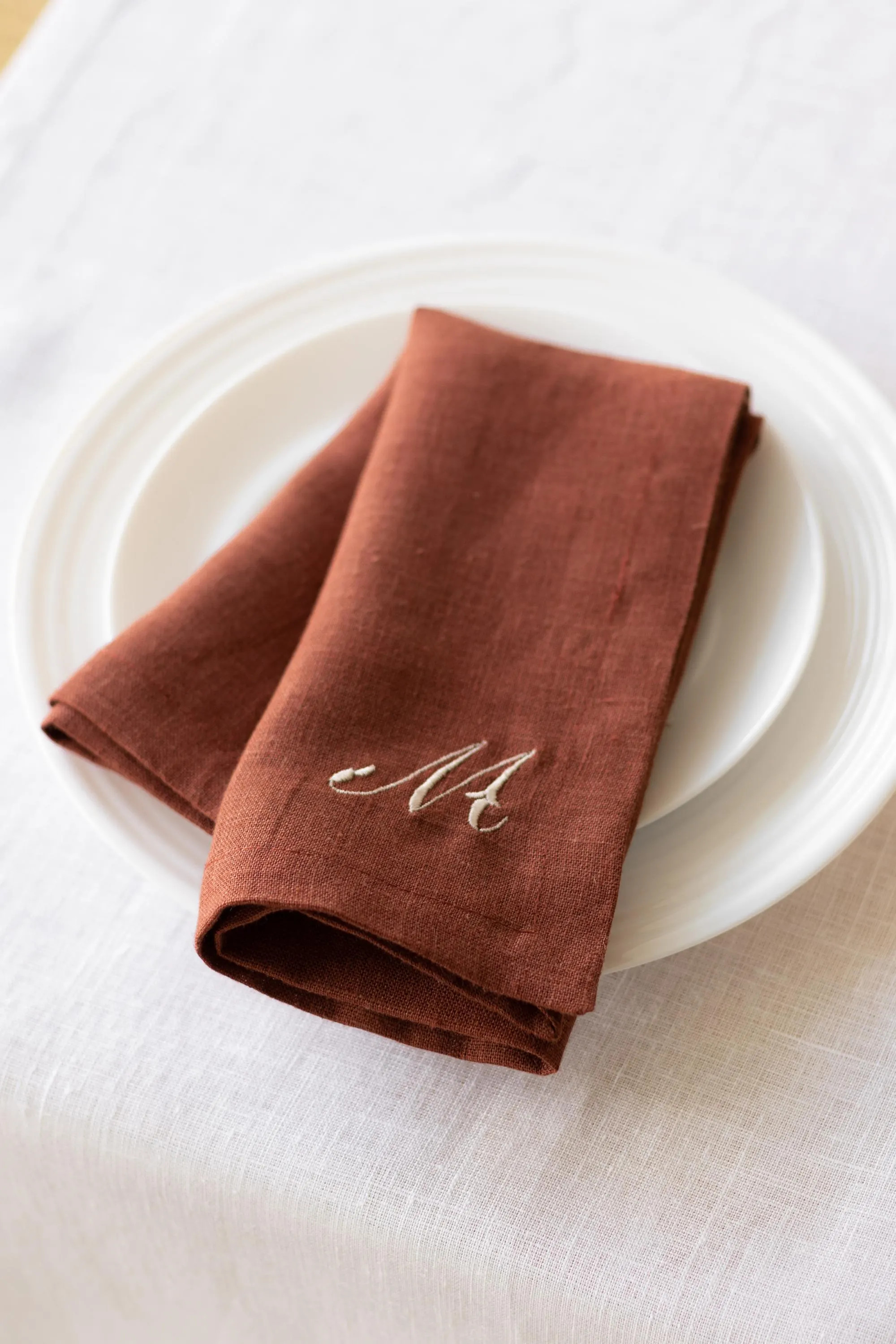 Embroidered Linen Napkins Set: Personalized Cloth Wedding Napkins | Etsy (Global)