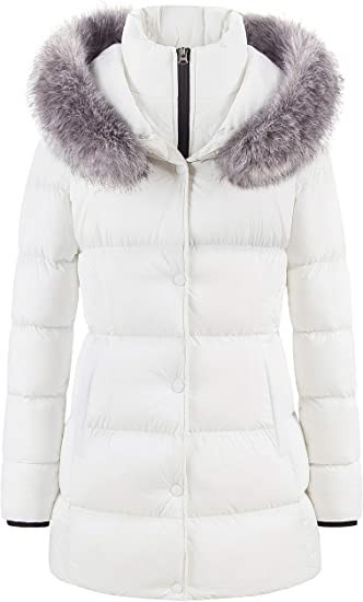 CREATMO US Women's Winter Snow Jacket Long Fur Puffer Coat With Removable Faux Fur Trim | Amazon (US)