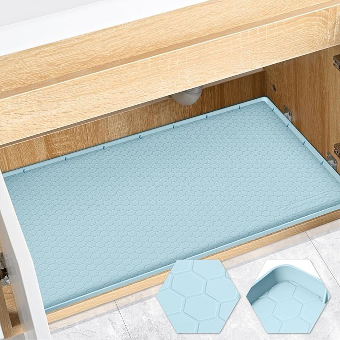 Under Sink Mat, 34" x 22" Silicone Mats for Kitchen Waterproof, Under Sink Cabinet Organizers and... | Amazon (US)