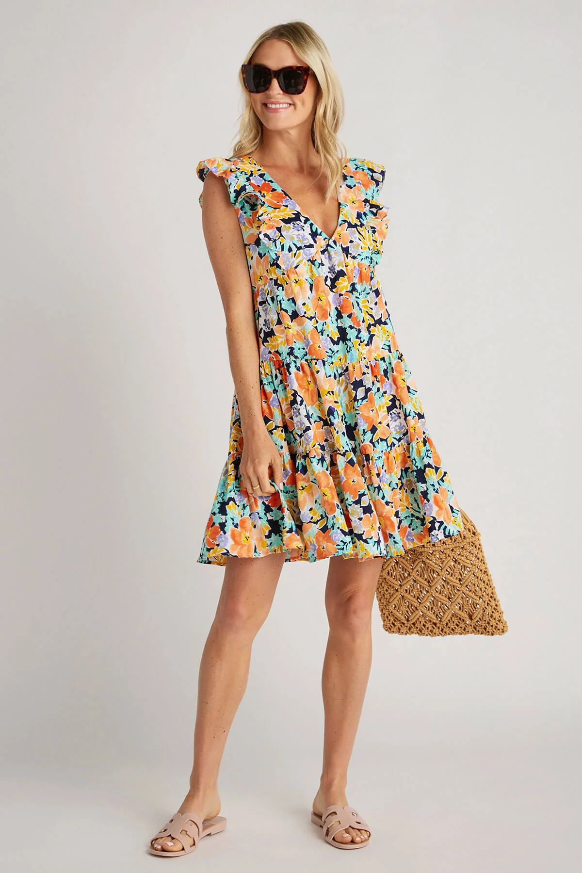 Eesome Floral Tiered Mini Dress | Social Threads
