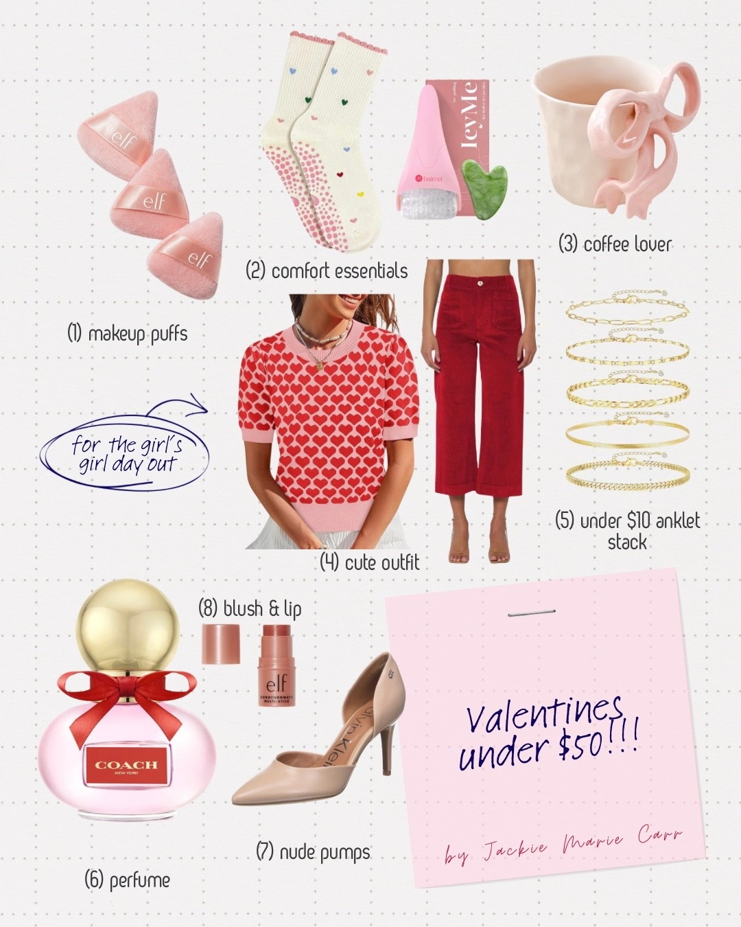 Valentines gifts for under $50, affordable outfits, casual valentines outfit women, feminine style guide 

#LTKselfcare #LTKValentine #LTKU