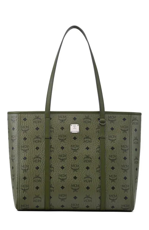 MCM Medium Toni Top-Zip Shopper in Visetos in Green at Nordstrom | Nordstrom