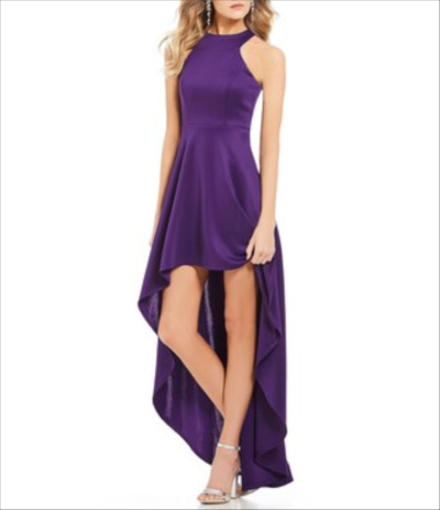 Midnight Doll Racer Neck High-Low Dress