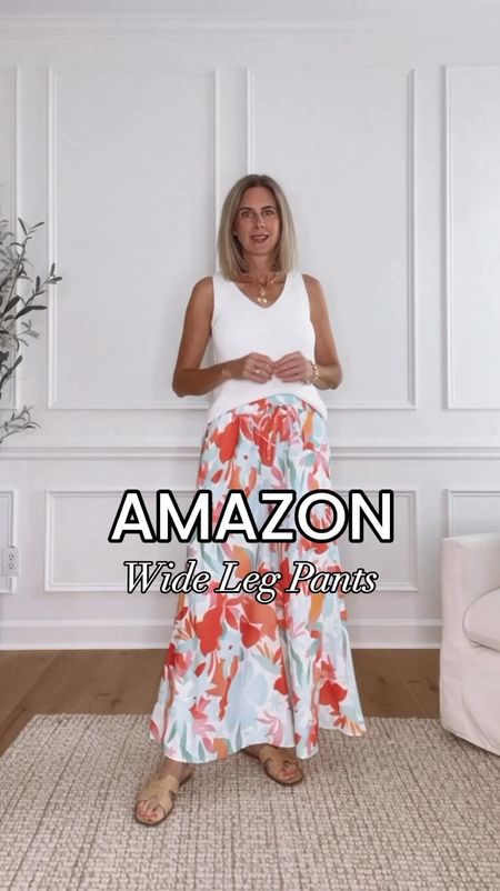 ⭐️ Amazon wide leg pants wearing a small. Perfect for a tropical vacation! Vneck sweater tank 40% off! wearing an XS. My new favorite Sandals 20% off 🙌

Resort wear 
Vacation outfit
Loft outfit
Amazon outfit 
Beach vacation outfit 
Palazzo pantss



#LTKFindsUnder50 #LTKVideo #LTKSeasonal