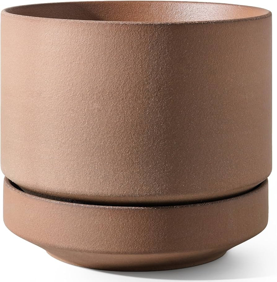 LE TAUCI Large 14 Inch Plant Pot with Saucer | Ceramic Outdoor & Indoor Big Planter Pot | Drainag... | Amazon (US)
