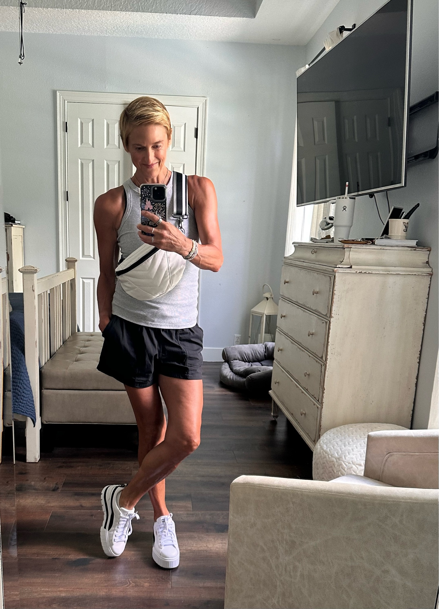 My summer “uniform.”
I like to keep decision fatigue at a minimum and keep things simple when it comes to what I will wear daily! So I’ll be found in solid colors with simple pieces like this! I’ll often grab a few colors of these staple items. 

#LTKShoeCrush #LTKOver40 #LTKStyleTip