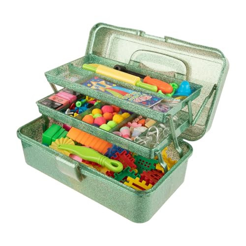 Glitter Art & Craft Tool Storage Box,3-Layer Stackable Carry Tackle Box | Amazon (US)