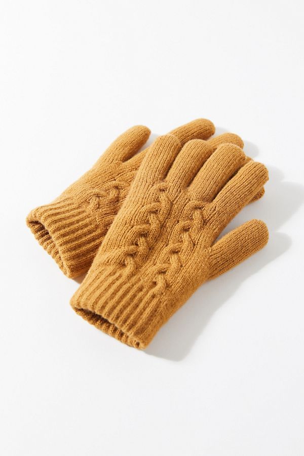 Cable Knit Chenille-Lined Glove | Urban Outfitters (US and RoW)