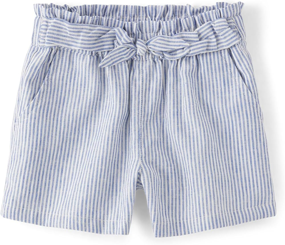 Gymboree Girls' and Toddler Tie Front Linen Shorts | Amazon (US)