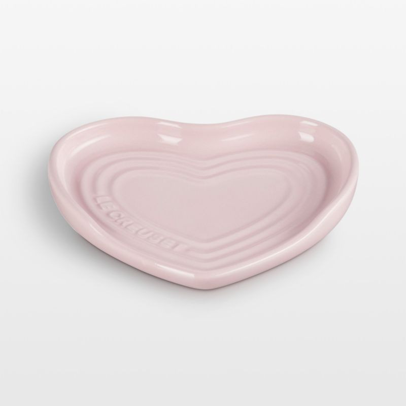 Le Creuset Chiffon Pink Stoneware Heart Spoon Rest | Crate & Barrel | Crate & Barrel