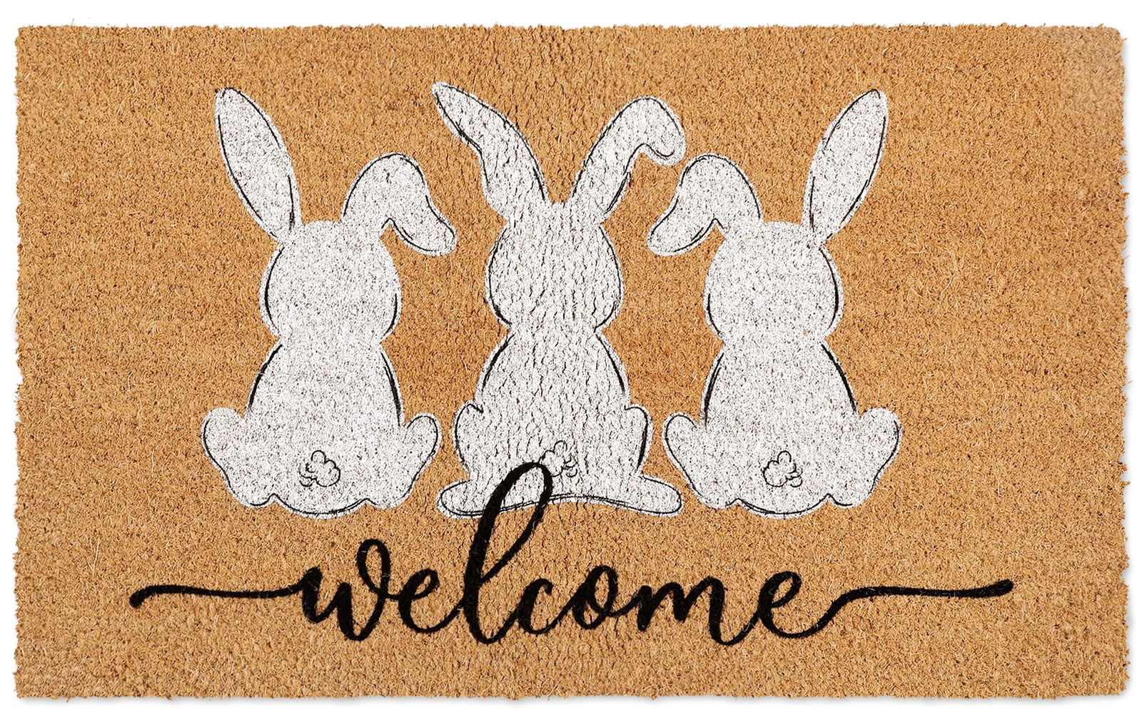 Whaline Easter Doormat Natural Coir Welcome Floor Mat White Bunny Rabbit Rectangle Entrance Door ... | Amazon (US)