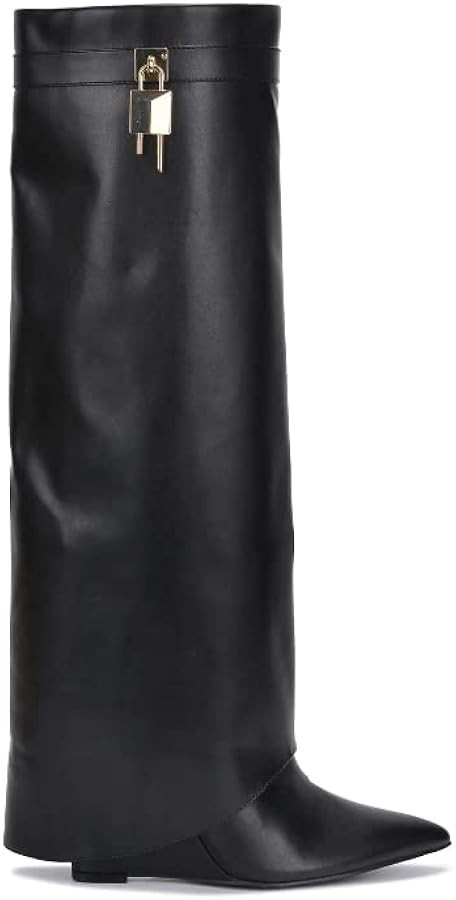 Cape Robbin Women's Pointed Toe Wedge Heel Knee High Boots Valeri | Amazon (US)