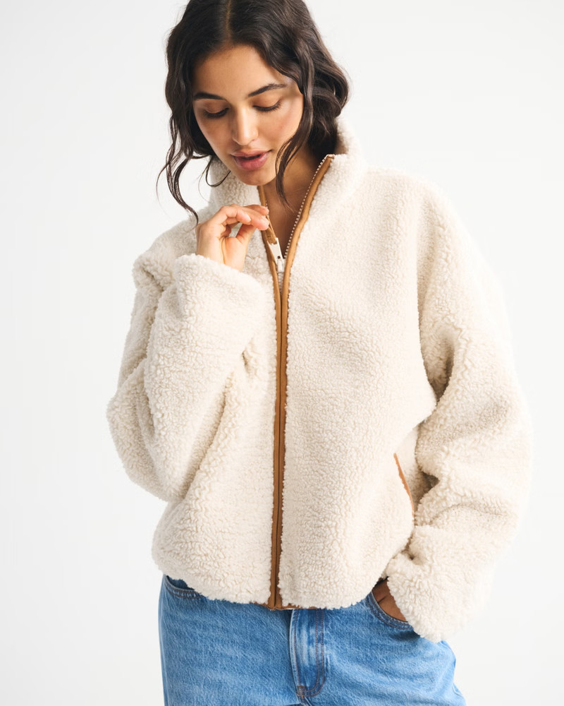 Women's Sherpa Full-Zip Jacket | Women's New Arrivals | Abercrombie.com | Abercrombie & Fitch (US)