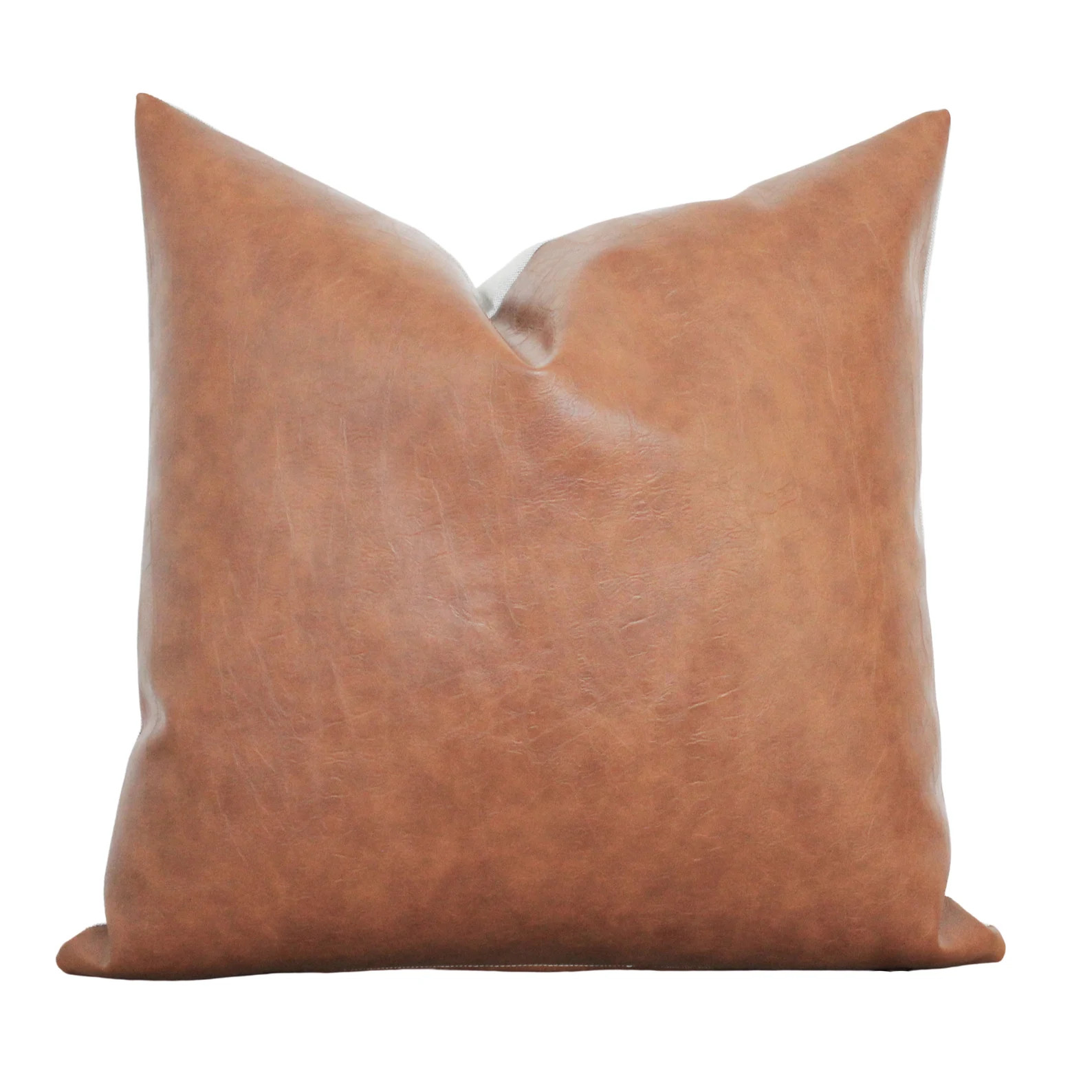 Cognac Faux Leather Pillow Cover •  Camel Leather Brown • Lumbar Pillow • Decorative Pillow... | Etsy (US)