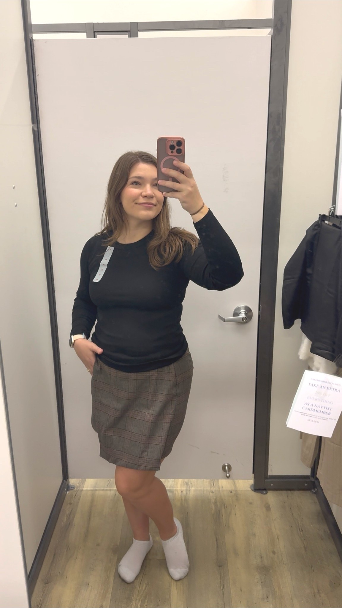 Obsessed with this long sleeve shirt for under t shirts during fall + winter! And this plaid skirt is perfect for family photos + thanksgiving! It feels long enough to be modest, but short enough to be a miniskirt 

#LTKWorkwear #LTKMidsize #LTKPetite