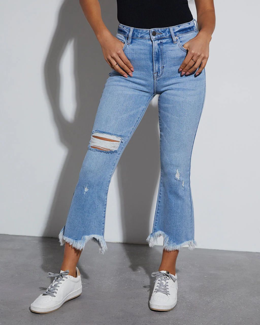 Keanu Crop Kick Flare Jeans | VICI Collection