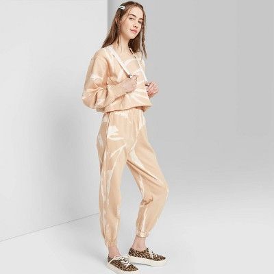 Women's High-Rise Tie-Dye Sweatpants - Wild Fable™ Beige | Target