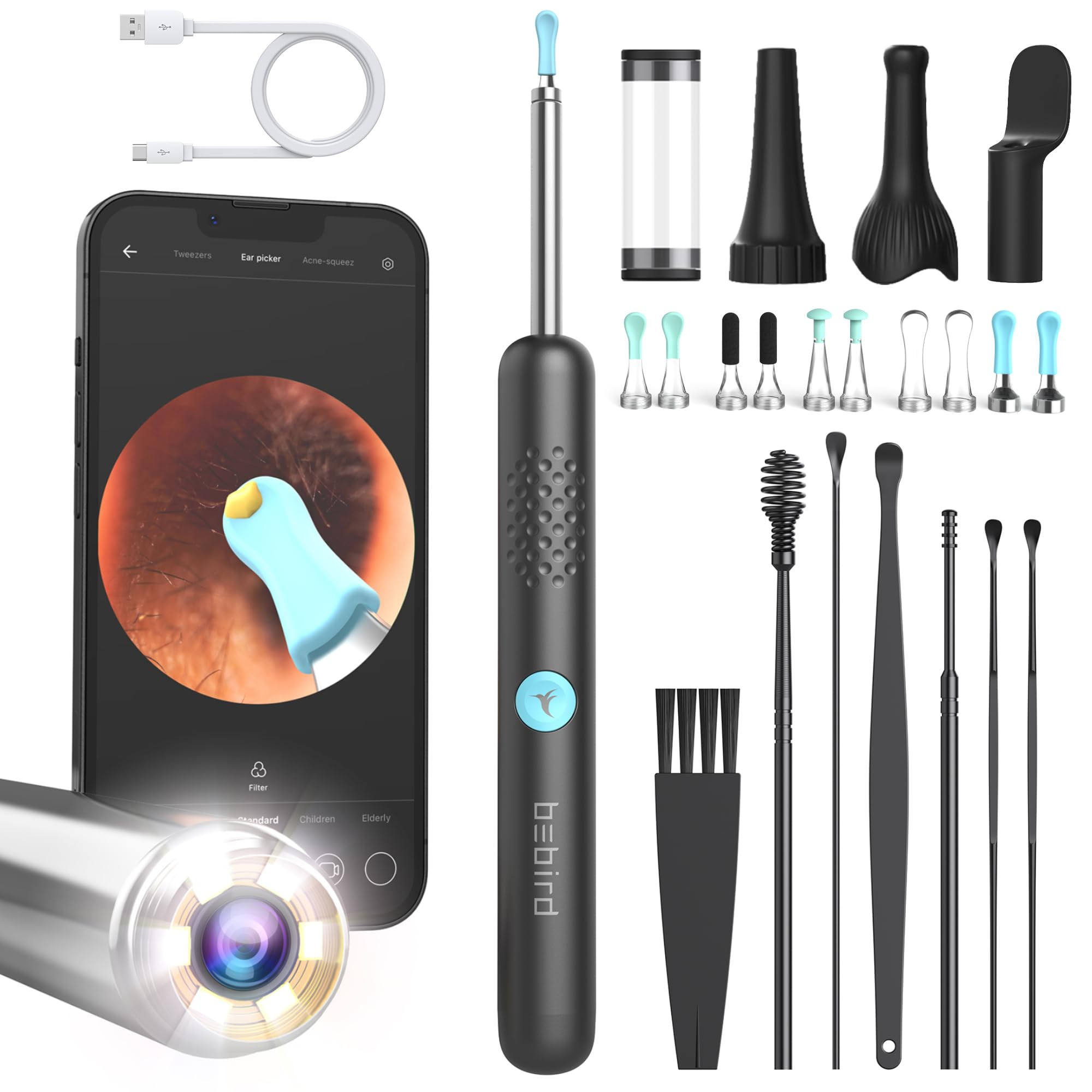 BEBIRD Wax Removal Tool: R1 Upgraded Ear Canal Cleaner with 1080P Camera, Smart Visual Wax Remove... | Amazon (US)