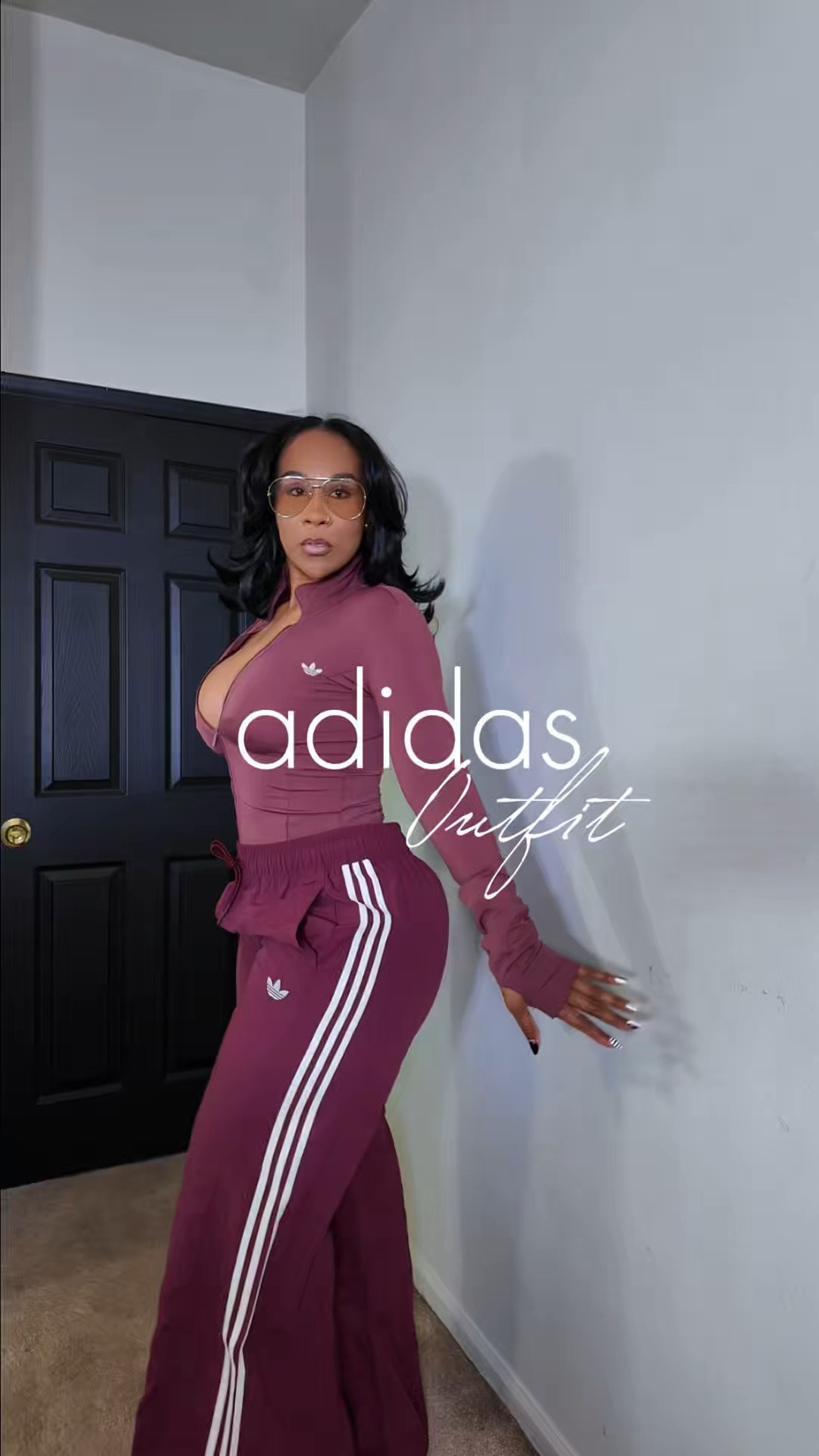 Burgundy or black? ❤️🖤@adidas 

I'm 5’7 180lbs 
Top: XS | Medium | Small 
Bottoms: Large

#LTKootd #LTKMidsize #LTKActive