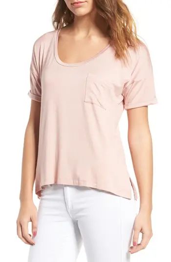Women's Amour Vert Paxton Pocket Tee, Size Large - Pink | Nordstrom