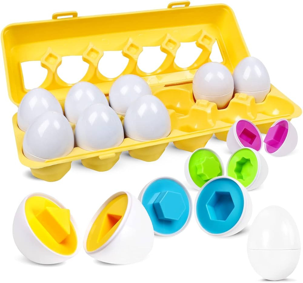 Matching Eggs Easter Egg Toy for Toddlers - Color & Shape Recognition Sorter Puzzle, Early Learni... | Amazon (US)