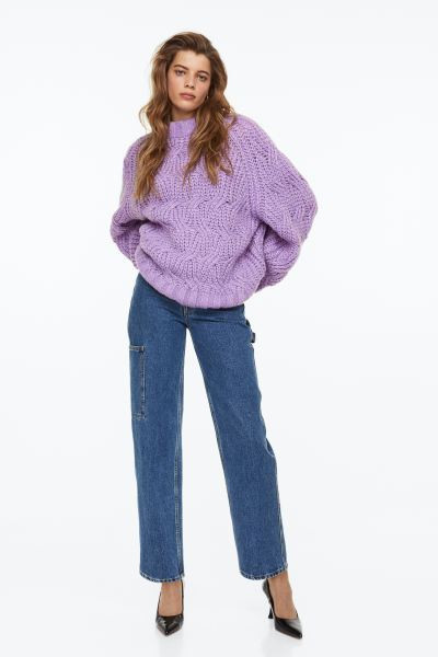 Oversized cable-knit wool-blend jumper | H&M (UK, MY, IN, SG, PH, TW, HK)