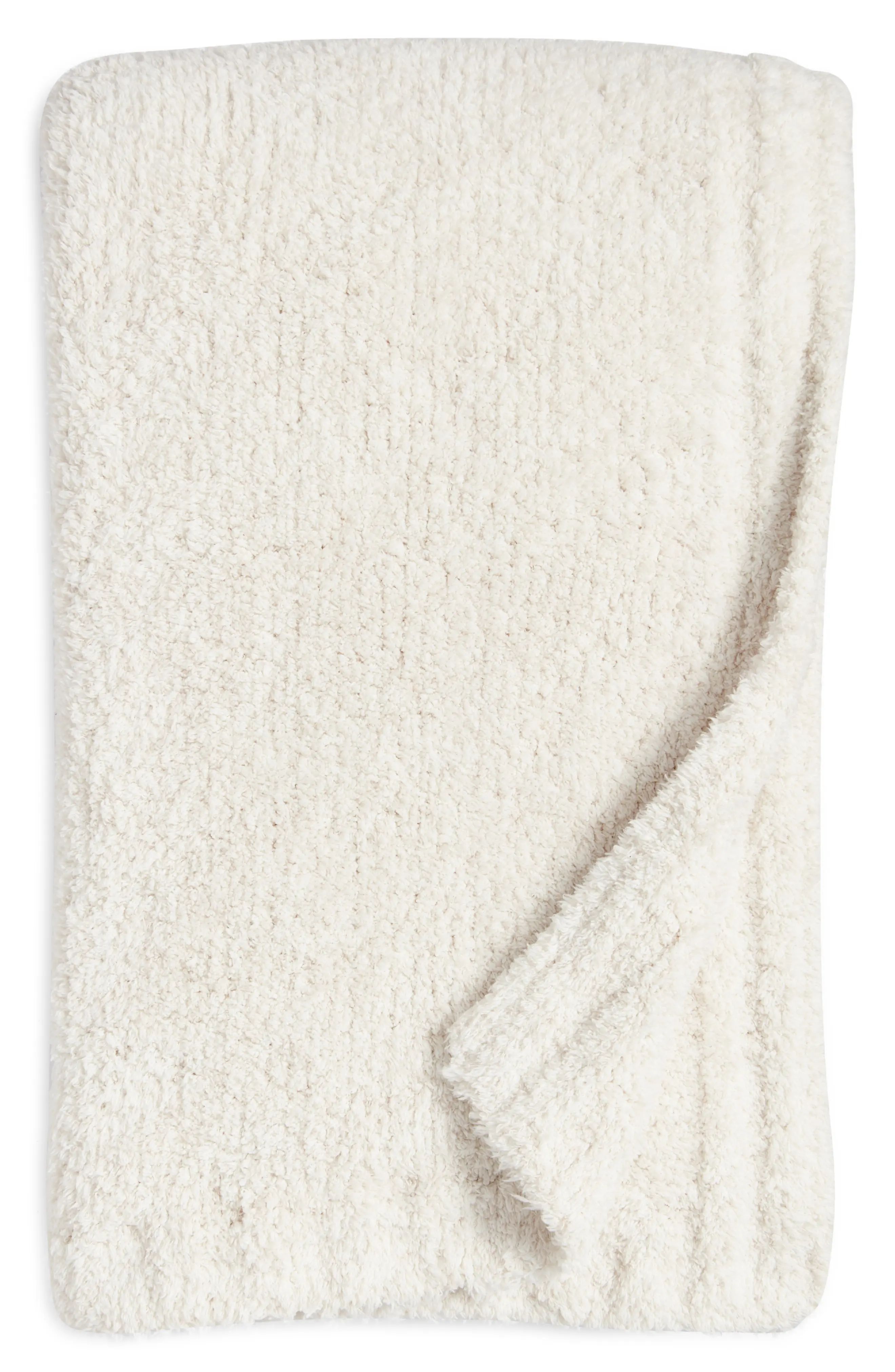 Barefoot Dreams Cozy-Chic Heathered Throw Blanket, Size One Size - Beige | Nordstrom