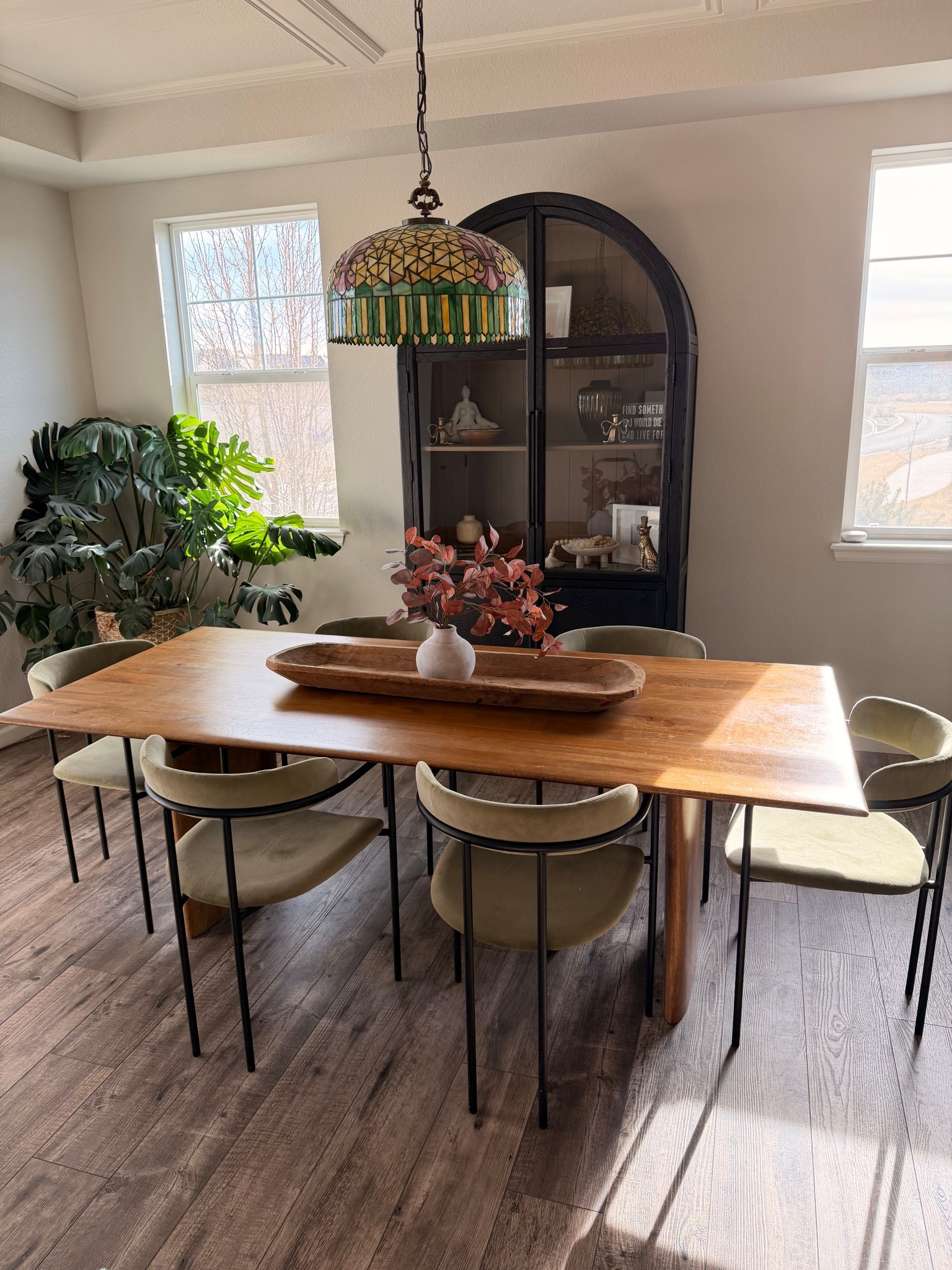 Dining room furniture. Light fixture is a family heirloom Tiffany lamp 

#LTKHome