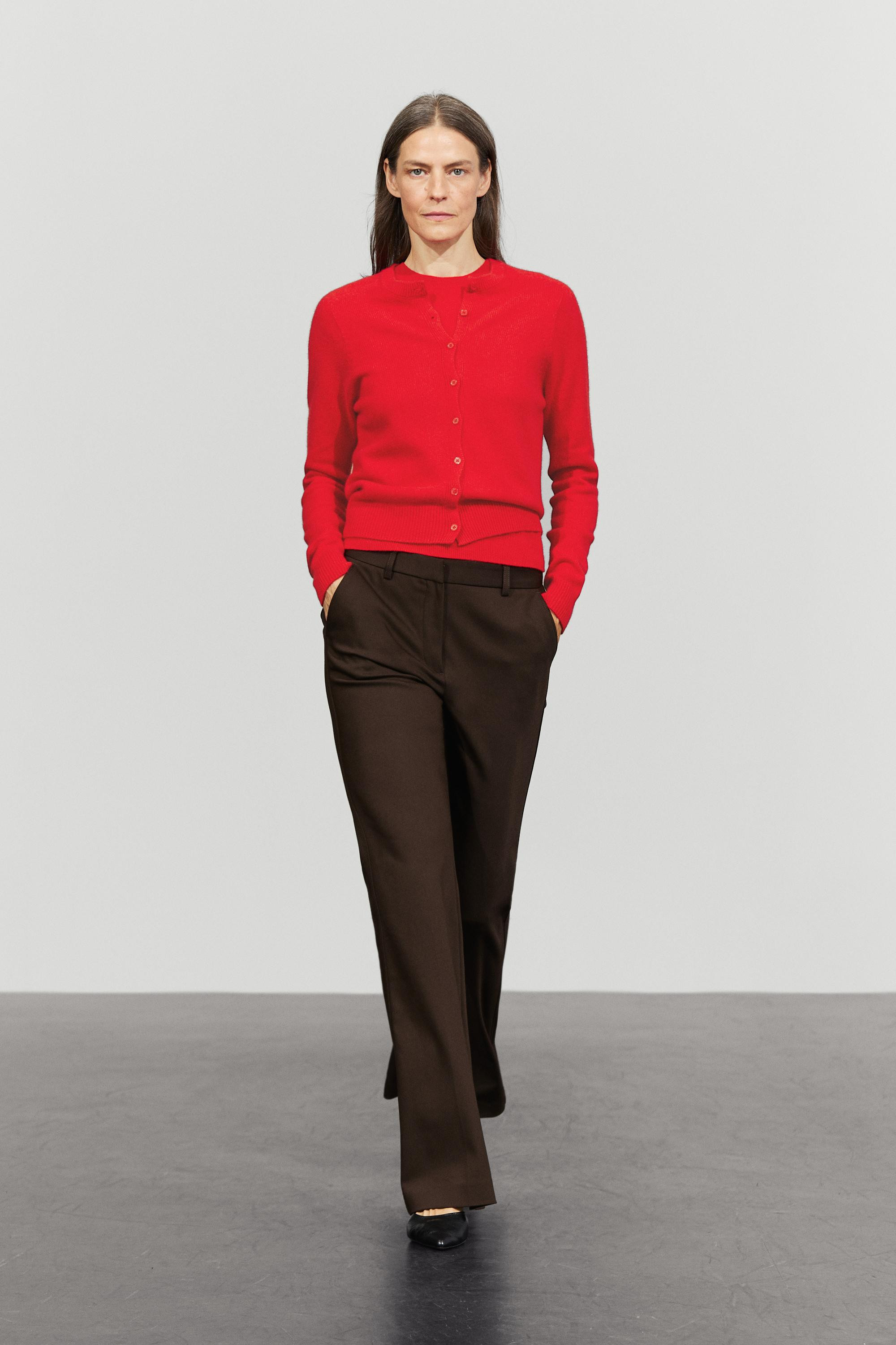 100% cashmere cropped knit cardigan | Massimo Dutti UK