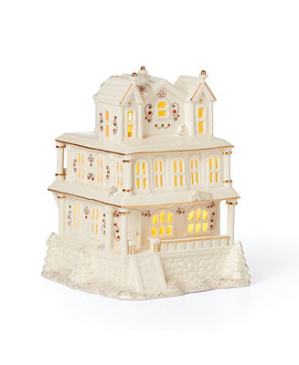 Lenox Mistletoe Park Light-up Victorian House Figurine & Reviews - Macy's | Macys (US)