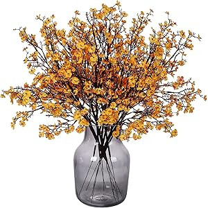 Momkids 6 Pcs Fall Faux Flowers Fake Babys Breath Flower Bulk Artificial Gypsophila Bouquet Silk ... | Amazon (US)