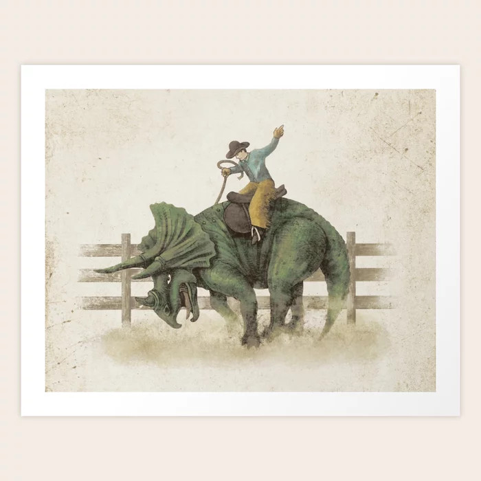 Dino Rodeo  Art Print | Society6