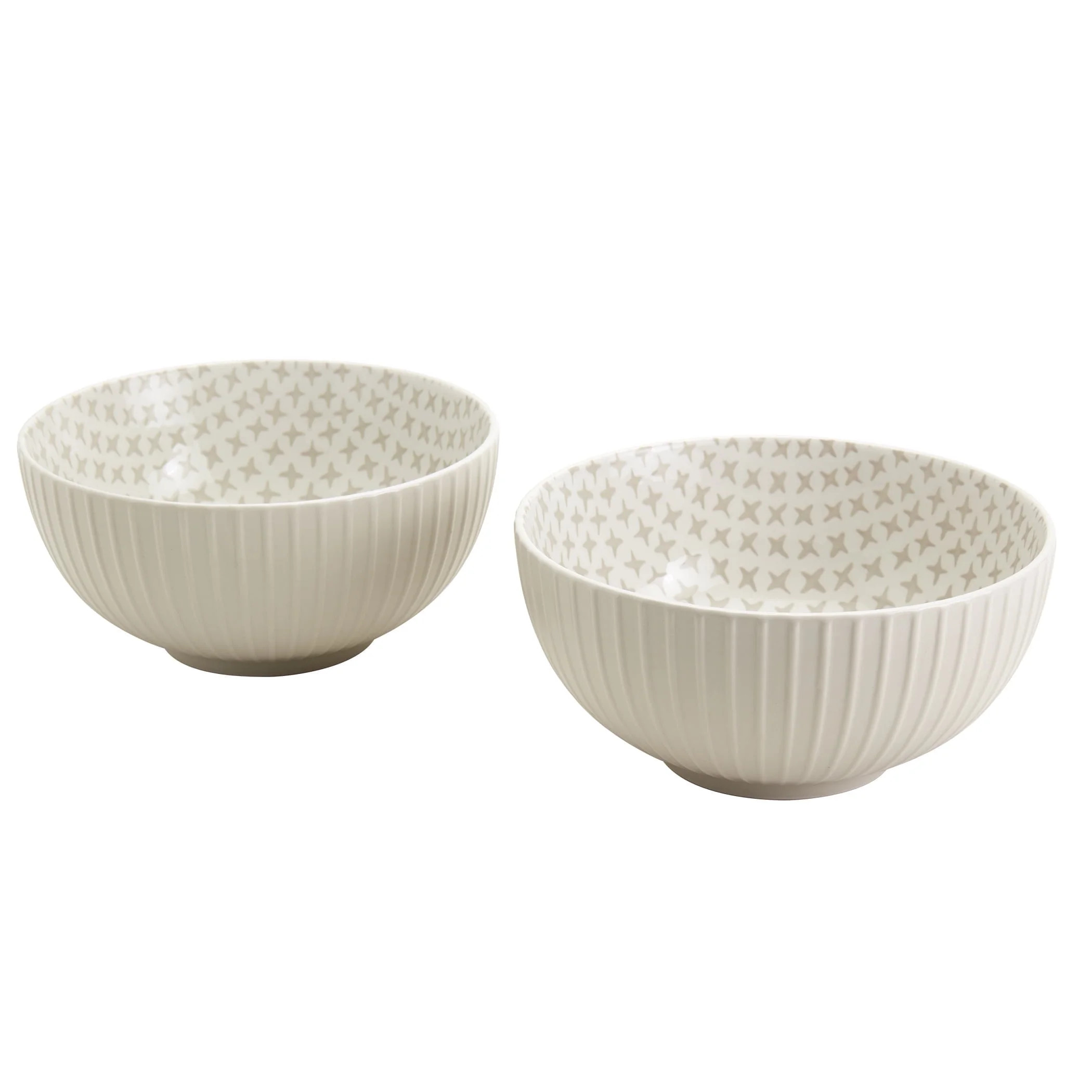 INFUSE 2 Piece Set of Large 58 oz. Stoneware Ramen Noodle Bowls Pho Soup Dinner, Cream Stars - Wa... | Walmart (US)