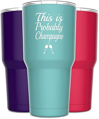 Alcee This is Probably Champagne Stainless Steel Funny Tumbler with Lid - Large 30 oz Vacuum Insu... | Amazon (US)