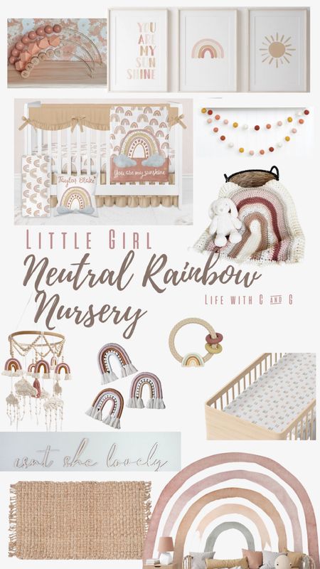Little Girl neutral nursery room. Neutral rainbow decor. Neutral nursery. Boho muted rainbow

#LTKfamily #LTKkids #LTKbump