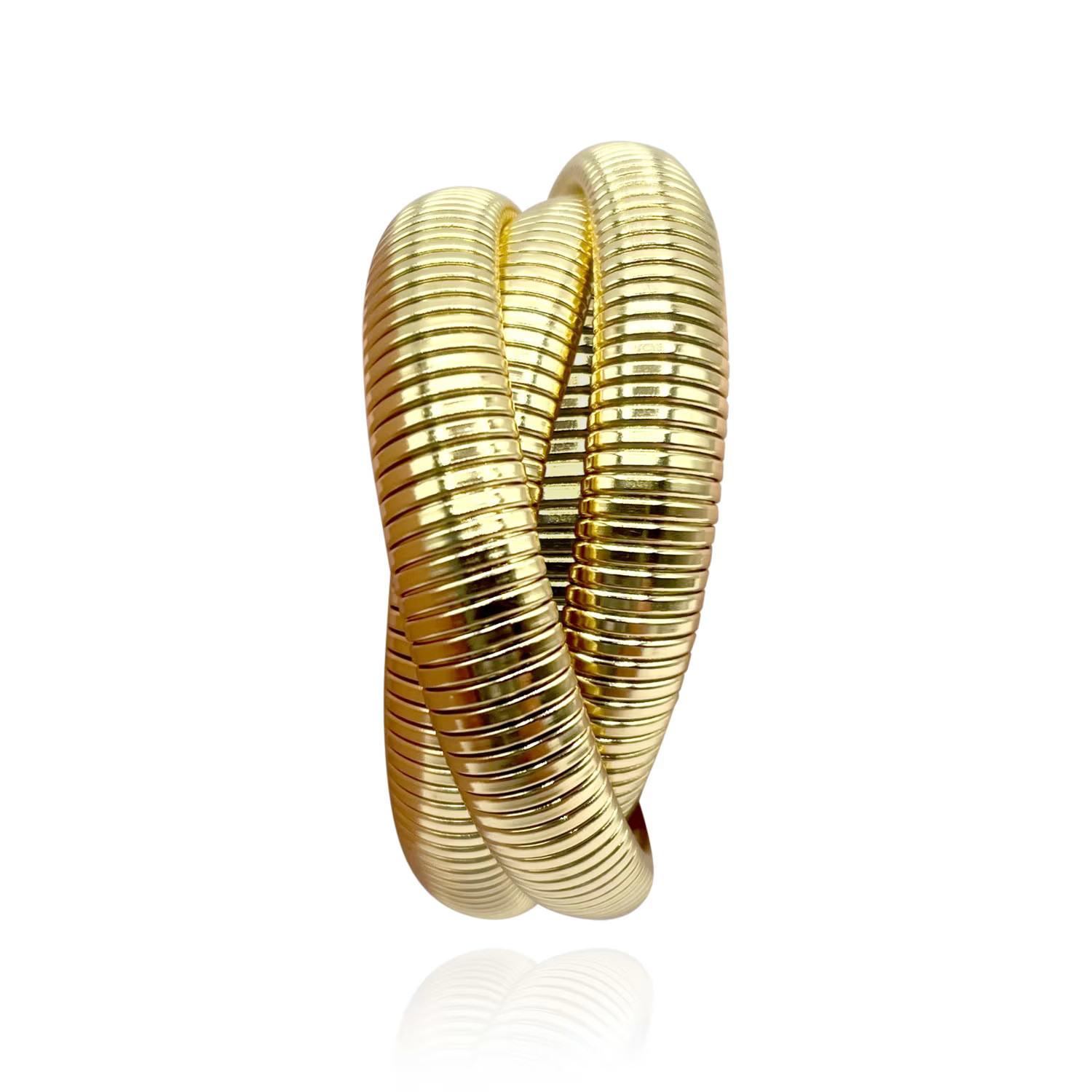Three-Strand Gold Plated Cobra Bracelet | Wolf & Badger